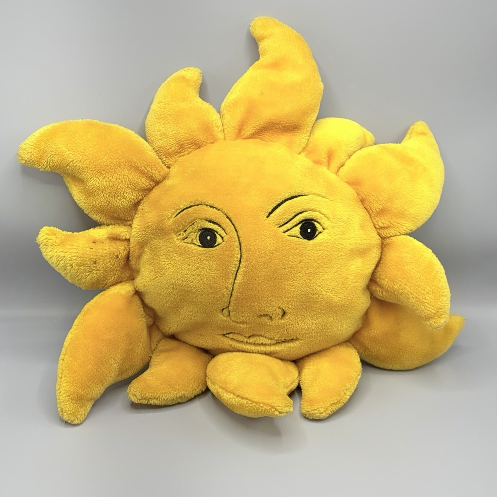 VTG 90s Salamander Graphix Celestial Sun Face Plush Pillow Whimsigoth Yellow 20"